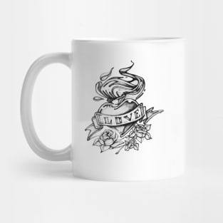 Love pencil drawn heart Mug